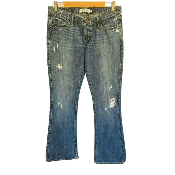 Vintage Abercrombie & Fitch Madison Low Rise Flare Jeans Size 6 Distressed Y2K - Picture 2 of 13